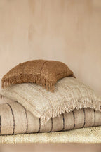 Coussins fringés empilés La housse de coussin Oh My Gee - Beige - 60x60