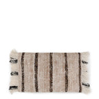 Coussin lombaire tissé rayé avec franges de La housse de coussin Oh My Gee - Bohémien Blanc
