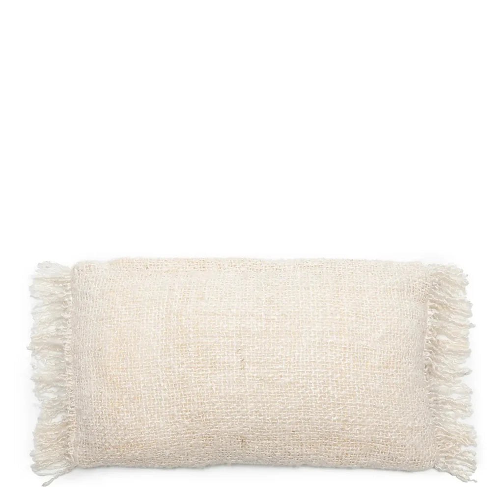 Coussin rectangulaire frangé tissé La housse de coussin Oh My Gee crème 30x50
