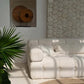 Sofa blanc rembourré avec housse Oh My Gee Crème 35x100 élégante et confortable