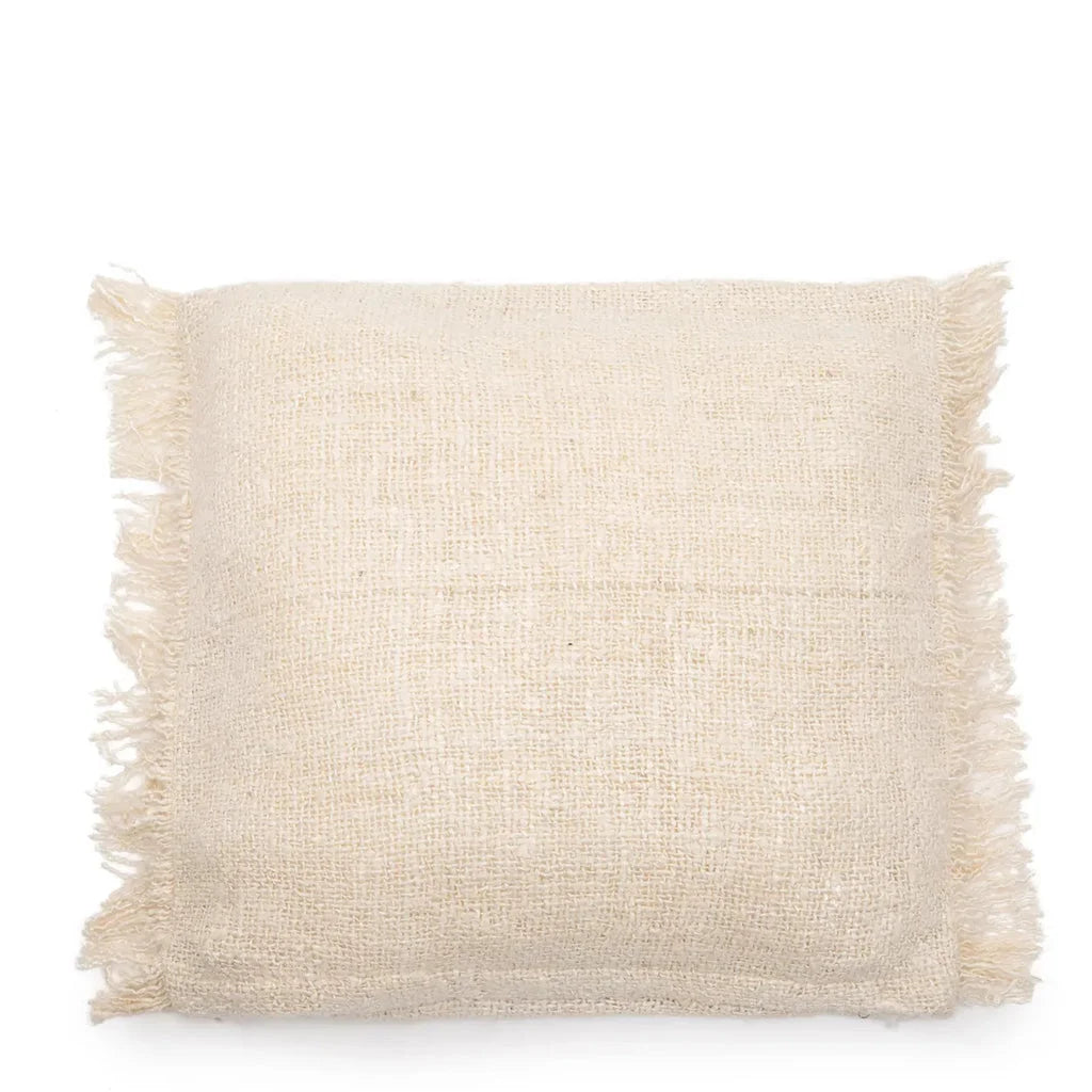 Coussin carré crème frangé 60x60 La housse de coussin Oh My Gee, décor élégant