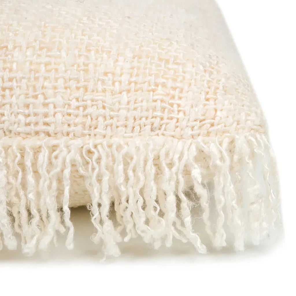 Plaid crème en peluche avec franges pour la housse de coussin Oh My Gee - 60x60
