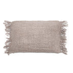 Housse de coussin rectangulaire en tissage avec frange pour La Housse de Coussin Oh My Gee Gris Perle 30x50_40