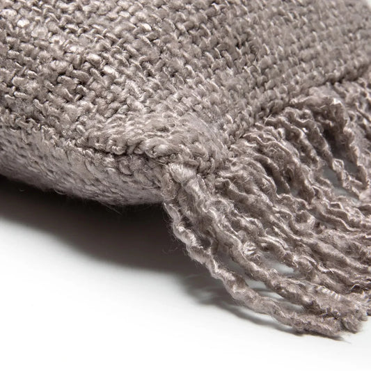 Coussin gris perle tissé avec franges, La housse de coussin Oh My Gee 35x100_40