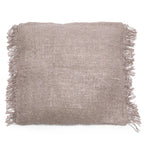 Coussins carrés en burlap avec franges de la housse Oh My Gee en Gris perle 60x60
