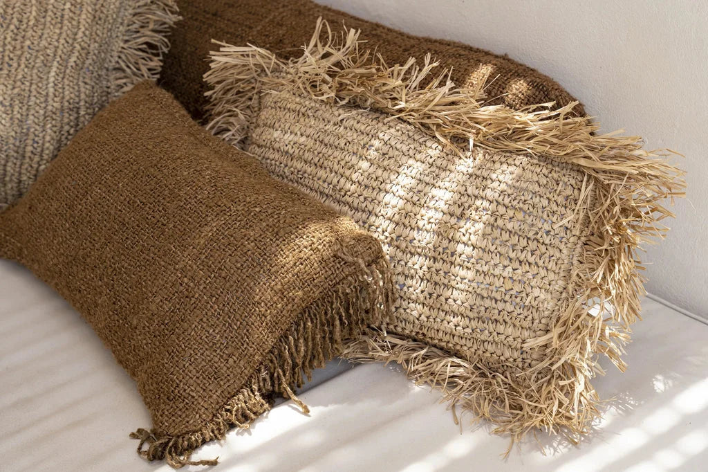 Coussins décoratifs texturés avec franges de La Housse de Coussin Oh My Gee Marron 30x50_40