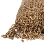 Housse de coussin Oh My Gee Marron 40x40 avec jeté en brun tissé et franges