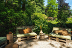 Mobilier de jardin en palettes avec coussins Oh My Gee marron 60x60_40