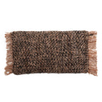 Coussin Oh My Gee Noir Cuivre 30x50 avec motif en chevrons et franges