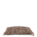Coussin rectangulaire herringbone brun et beige avec franges, Oh My Gee - Noir Cuivre
