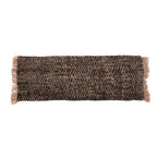 Tapis coureur en chevrons marron avec franges pour décoration intérieure élégante