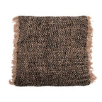 Coussin tissé marron et beige avec franges, modèle La housse de coussin Oh My Gee