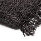 Couverture tissée gris foncé avec franges, idéale pour la housse Oh My Gee