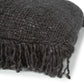 Plaid en gris foncé avec franges pour la housse de coussin Oh My Gee Noir Marine