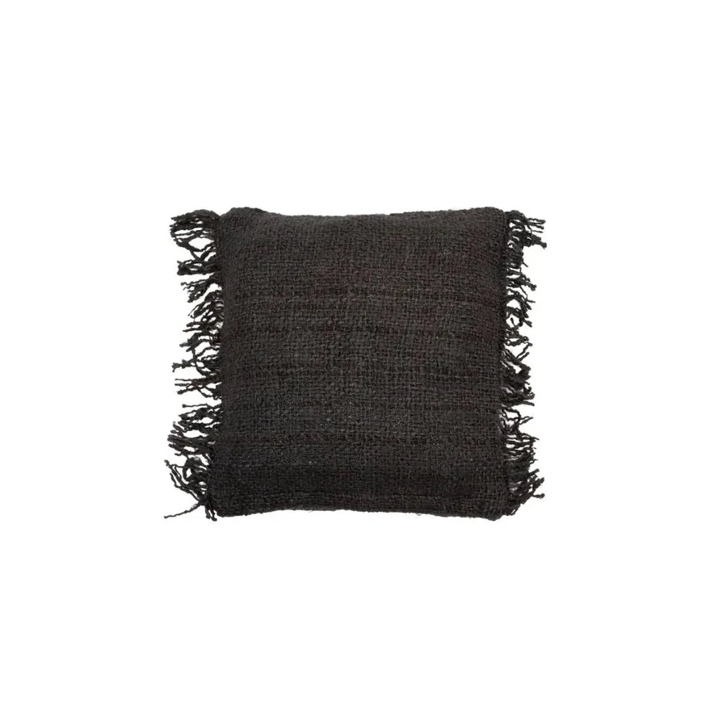Coussin noir tissé avec frange de la housse de coussin Oh My Gee - 40x40_40