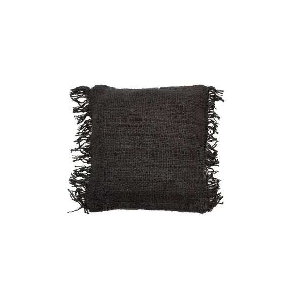 Coussin noir tissé avec frange de la housse de coussin Oh My Gee - 40x40_40