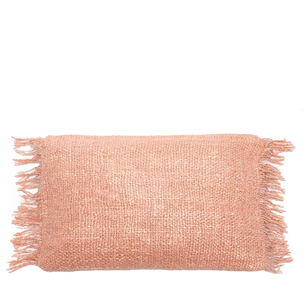 Coussin rectangulaire tissé frangé en rose saumon Oh My Gee 30x50_40