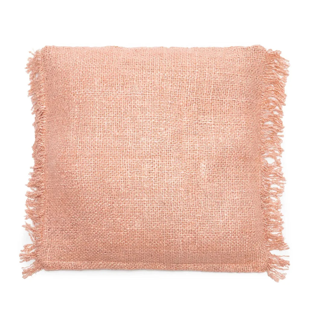 Coussin carré frangé rose saumon La housse de coussin Oh My Gee 60x60_40