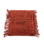 Coussin rouge cerise tissé avec frange, modèle La housse de coussin Oh My Gee