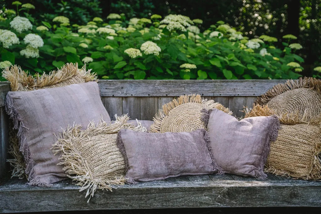 Coussins décoratifs en velours béton avec franges, La housse de coussin Oh My Gee 30x50