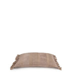 Coussin rectangulaire à franges en velours béton pour décoration intérieure