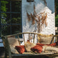 Banc en bois rustique avec coussins en velours bordeaux Oh My Gee 30x50_40