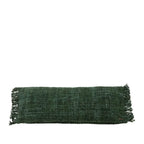 Coussin vert forêt Oh My Gee avec franges, 35x100_40, décoration moderne