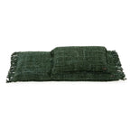 Coussin tissé vert forêt avec franges, La housse de coussin Oh My Gee 35x100_40