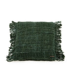 Housse de coussin Oh My Gee verte en tissu tressé avec franges, 40x40 cm