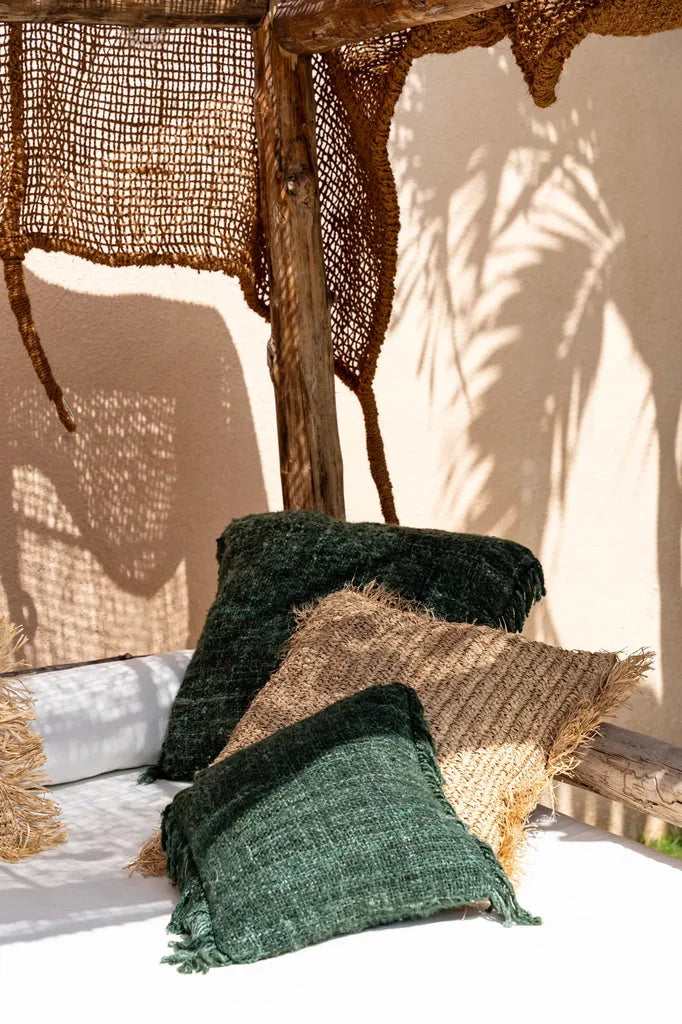 Housse de coussin Oh My Gee vert forêt 60x60 avec texture élégante