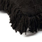 Coussin noir tissé avec franges, La housse de coussin pleine lune - noir
