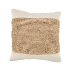 Housse de coussin en raphia et coton 50x50 cm