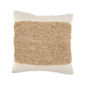 Housse de coussin en raphia et coton 50x50 cm