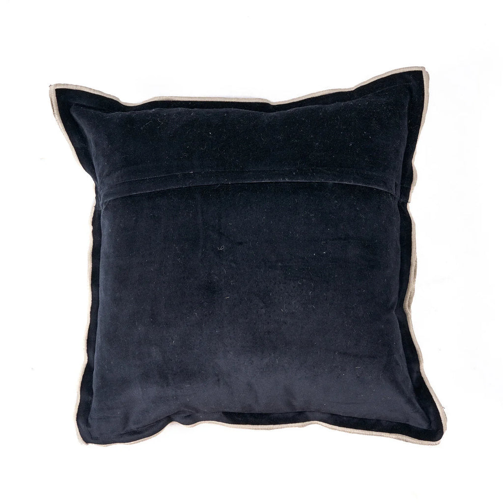 Housse de coussin rayée beige et noir texturée à rayures verticales