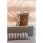 Housse de coussin rectangulaire beige en coton - 35x100 cm