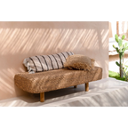 Housse de coussin rectangulaire beige en coton - 35x100 cm