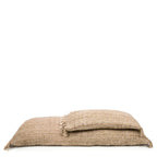 Housse de coussin rectangulaire beige en coton 35x100 cm texturée