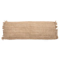 Housse de coussin rectangulaire beige en coton jute, 35x100 cm, bords effilochés