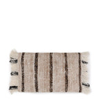 Plaid tissé beige et marron avec franges pour Housse de coussin rectangulaire coton 30x50 cm