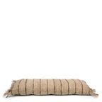 Coussin rectangulaire en coton beige et noir avec franges, 35x100 cm