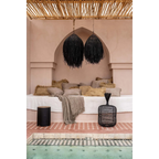 Suspension en forme de goutte noire texturée pour un éclairage moderne et élégant