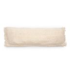 Housse de coussin rectangulaire crème en coton avec franges, 35x100 cm