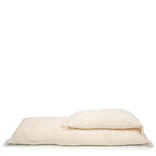 Housse de coussin rectangulaire crème en coton avec surface tissée 35x100 cm