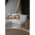 Housse de coussin rectangulaire en jute naturel avec franges décoratives