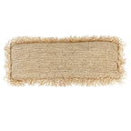 Coussin rectangulaire en raphia naturel avec franges, 35x100 cm