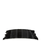 Écharpe à rayures noires avec franges pour coussin rectangulaire en velours 30x50 cm