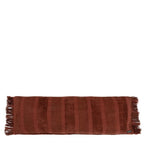 Housse de coussin rectangulaire en velours bordeaux avec franges – 35x100 cm