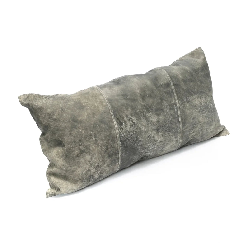 Housse de coussin en suède gris rectangulaire 30x60 cm pour décoration intérieure