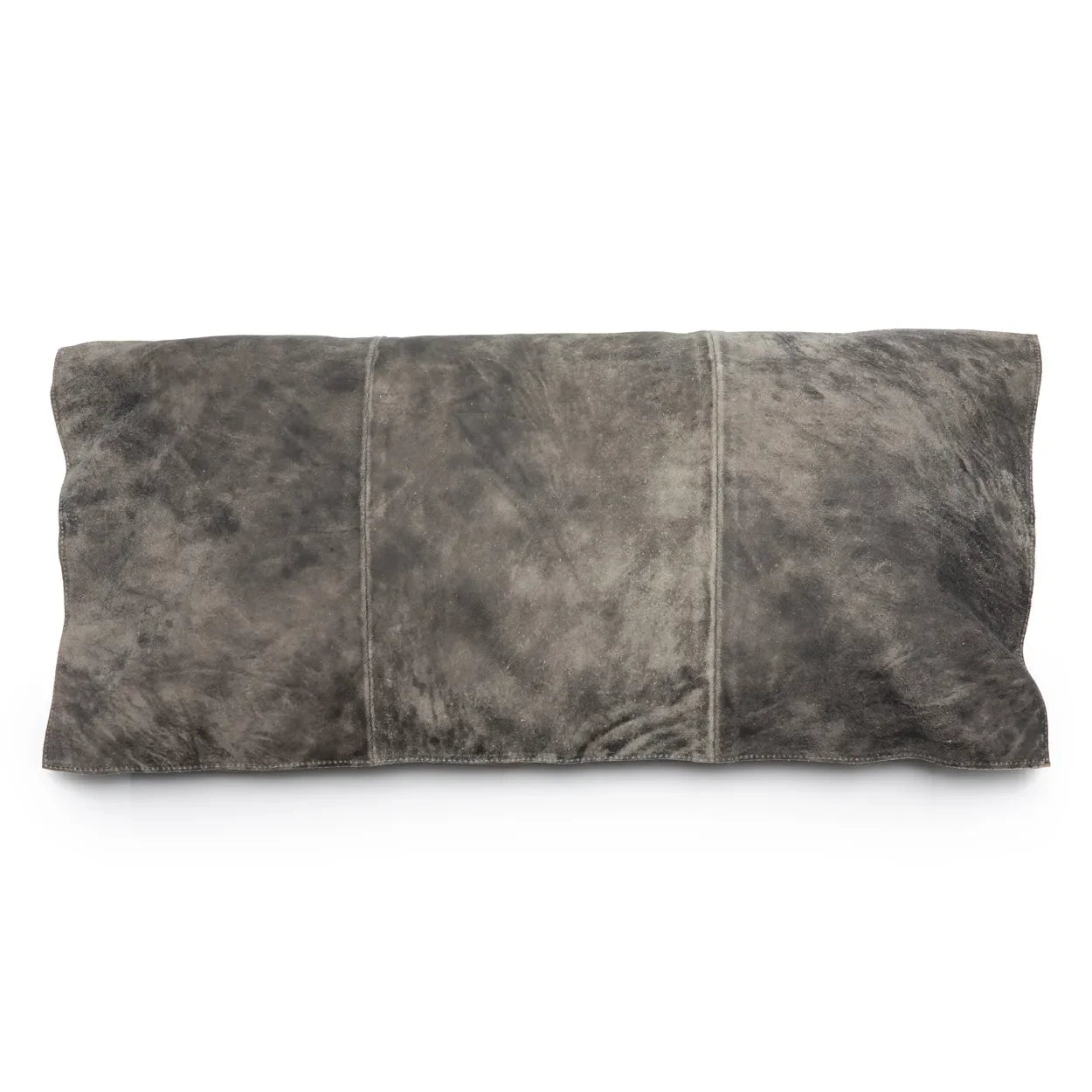 Oreiller rectangulaire en suède gris 30x60 cm, élégant et confortable pour la décoration