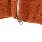 Housse de coussin terracotta en coton brodé avec fermeture éclair argentée 50x50 cm